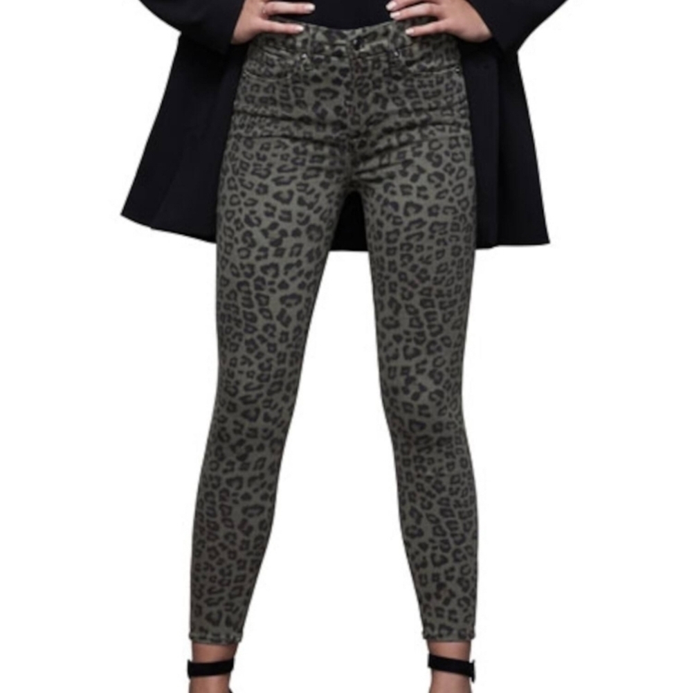 Good American Animal Print Good Waist Crop Ankle Skinny Jean 4/27